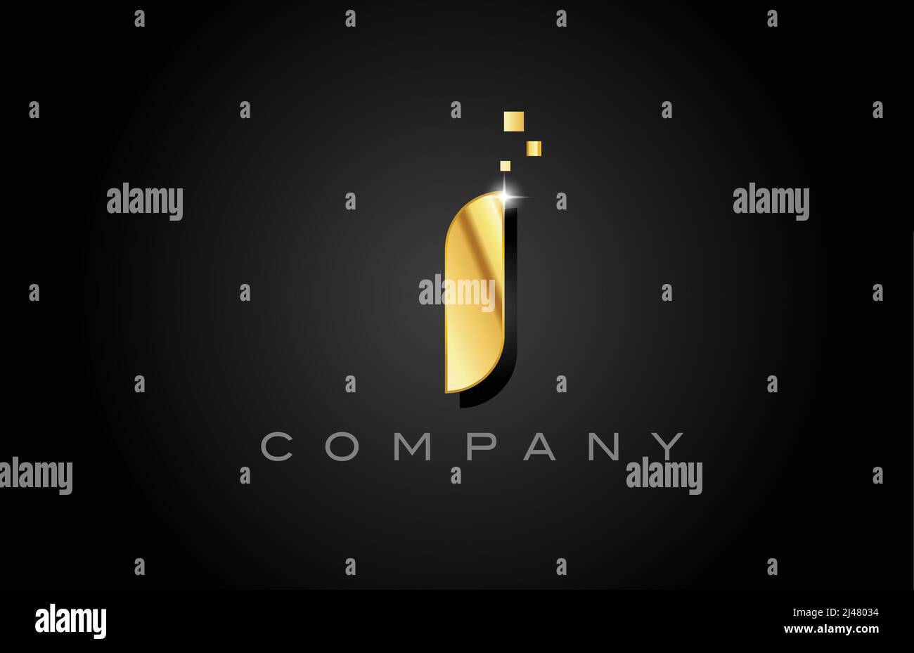 metal gold I alphabet letter logo icon design. Creative template for ...