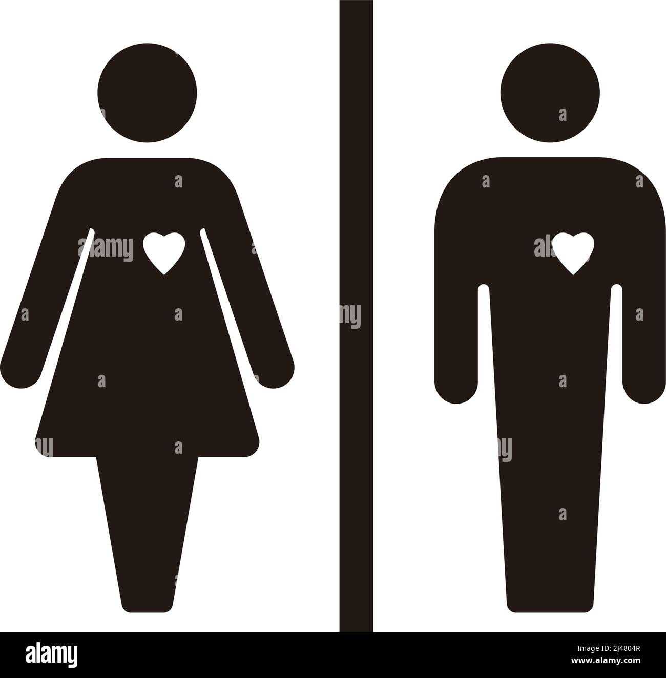 WC man and woman black icon design, vector illustration Stock Vector