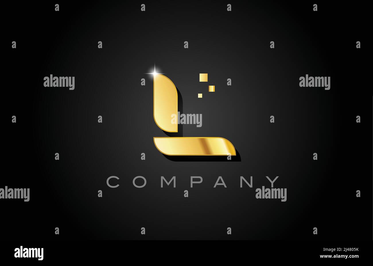 metal gold L alphabet letter logo icon design. Creative template for ...