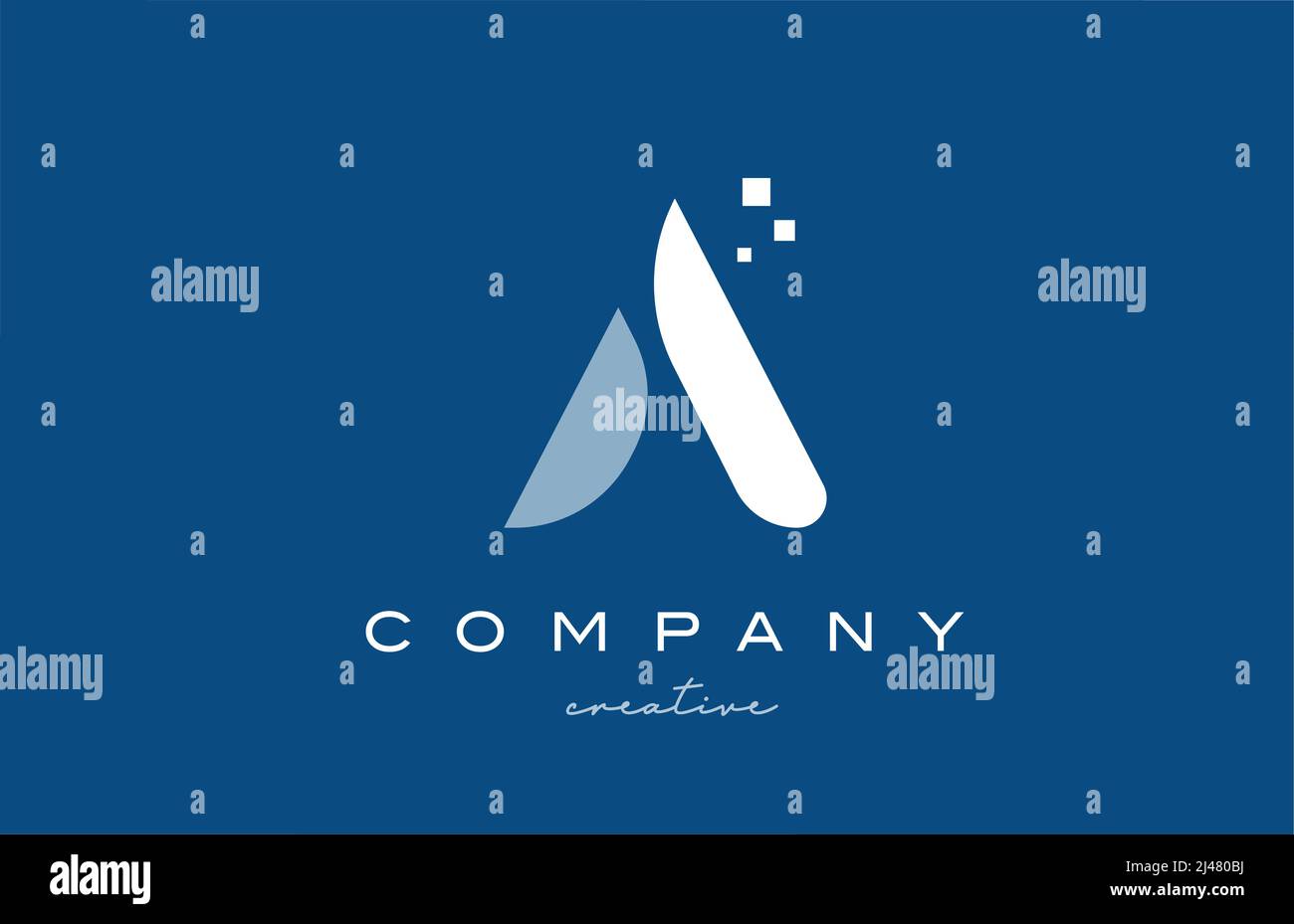 A alphabet letter logo icon design. Blue white creative template for ...