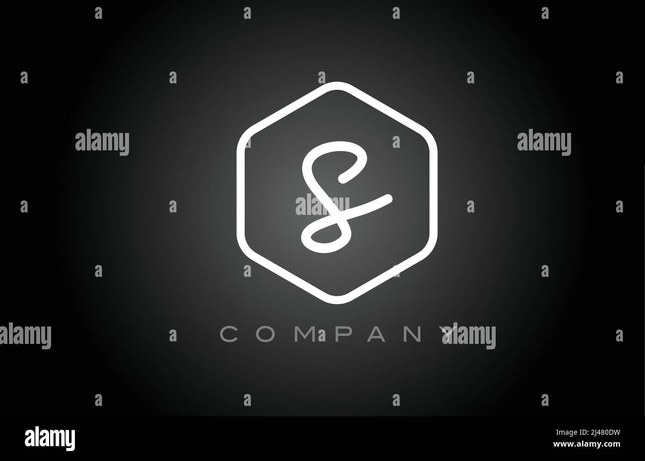 hexagon black and white S alphabet letter logo icon design. Creative ...