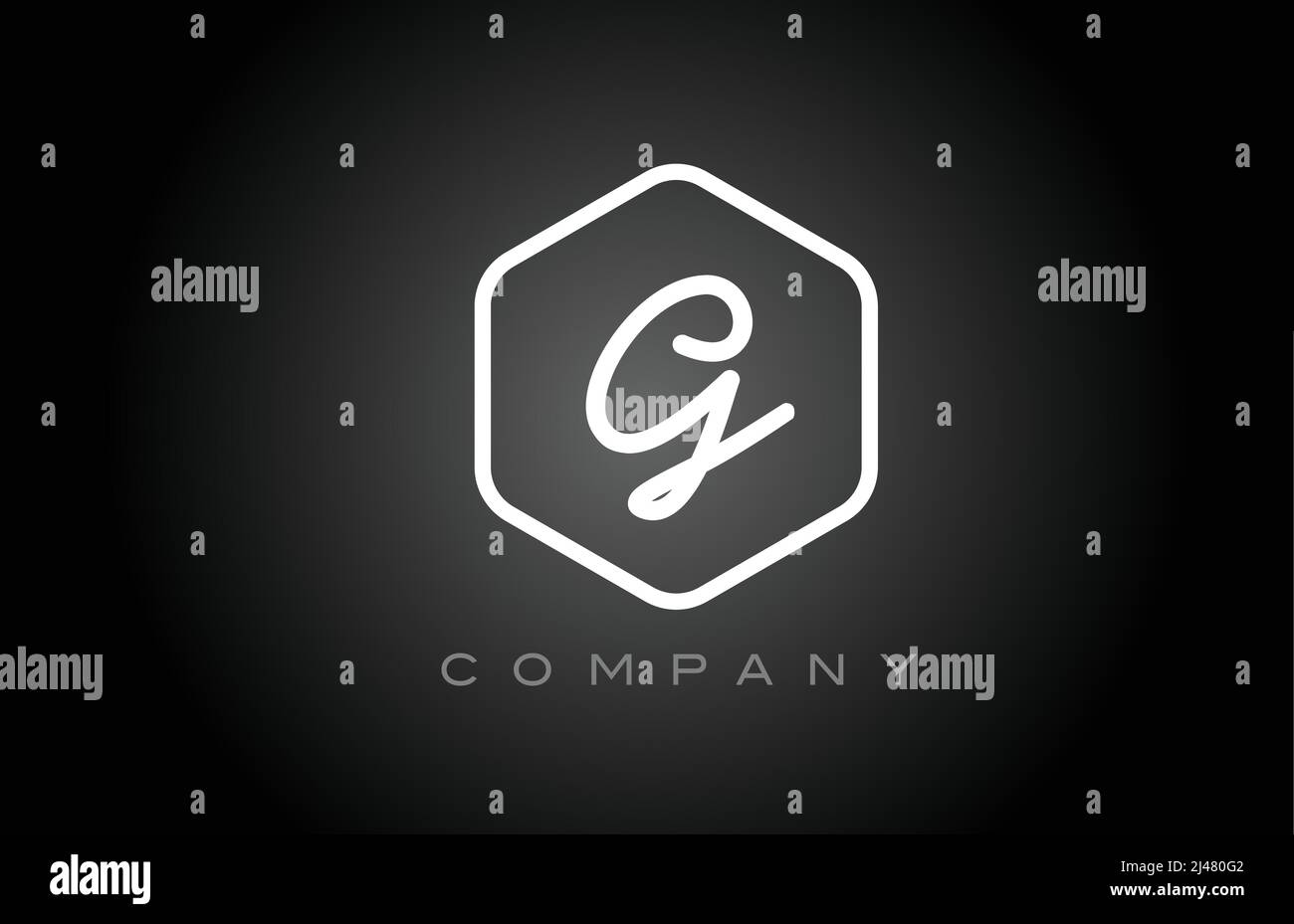 hexagon black and white G alphabet letter logo icon design. Creative ...