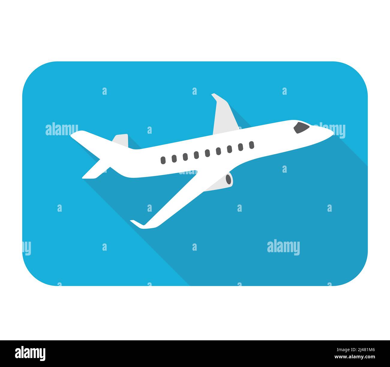 Private plane, aircraft, flat icon vector illustration Stock Vector