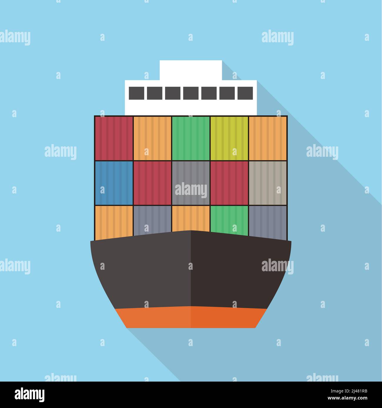 Cargo Ship Flat Icon Design Vector Illustration Stock Vector Image 