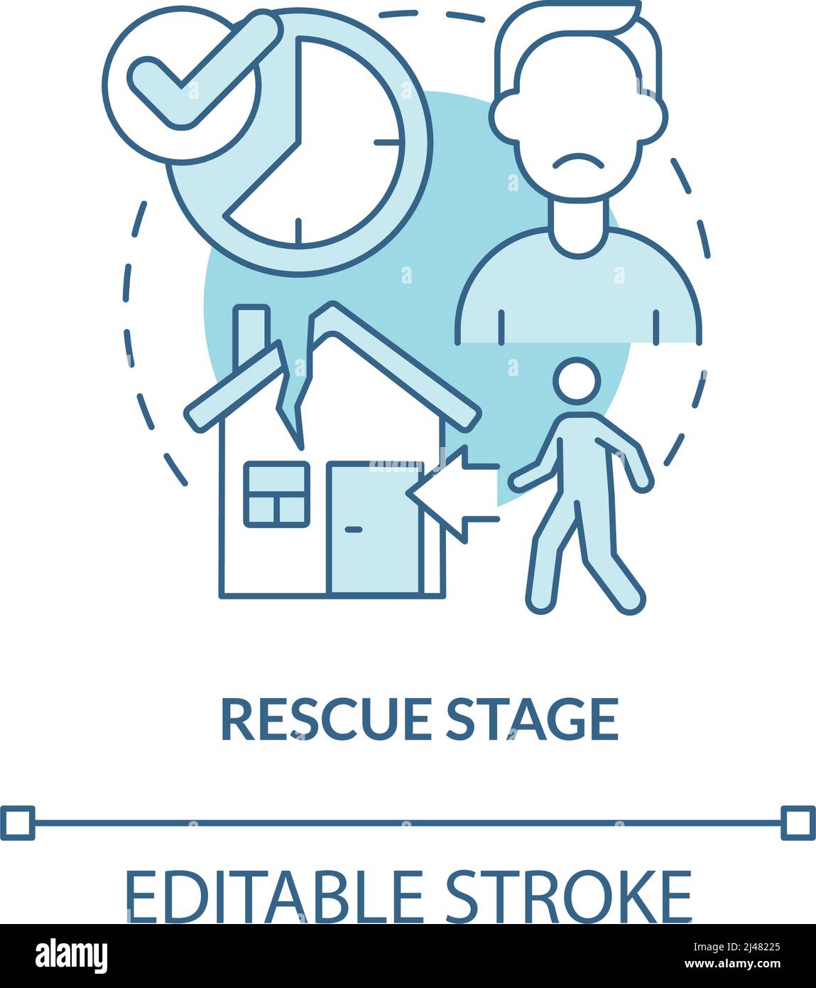 Rescue stage turquoise concept icon Stock Vector Image & Art - Alamy