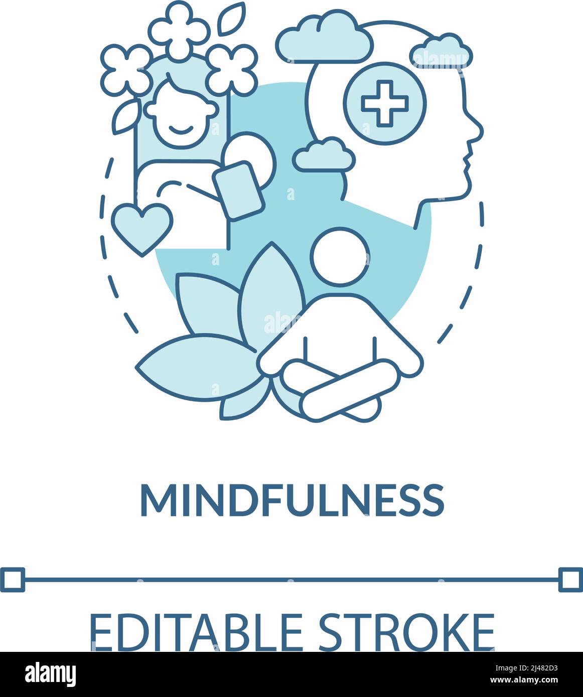 Mindfulness turquoise concept icon Stock Vector Image & Art - Alamy