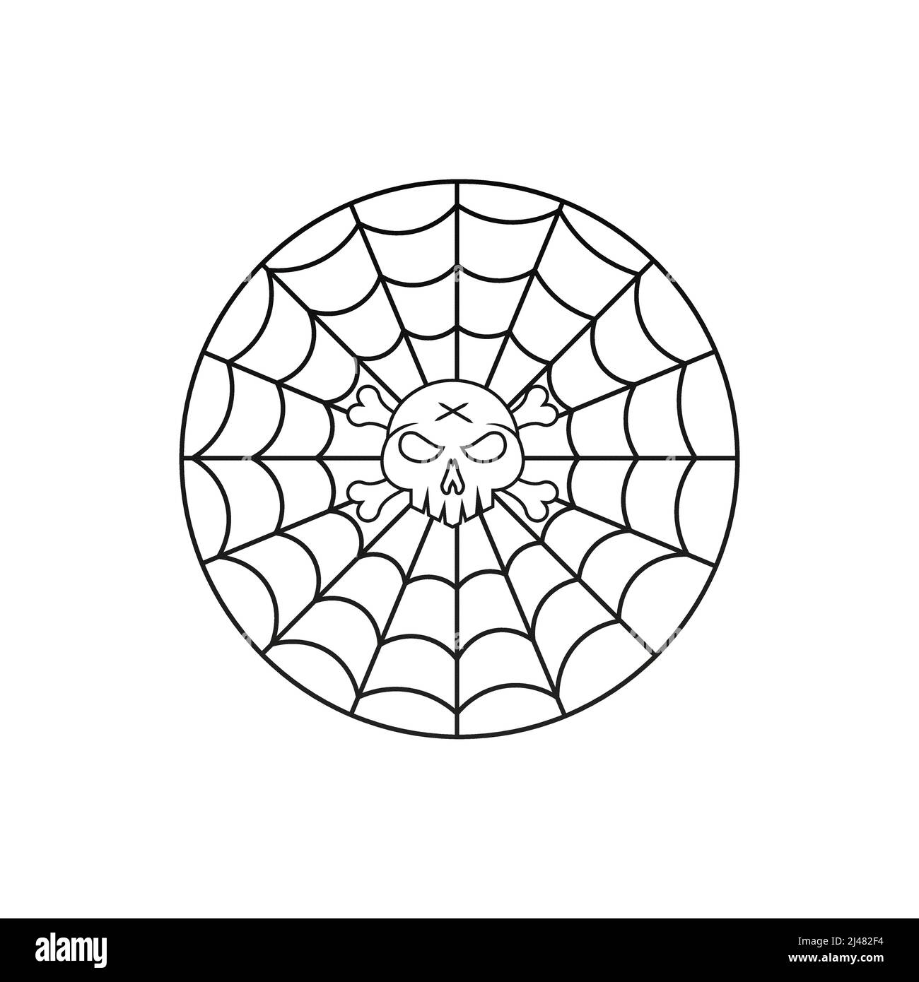 Spider skull logo design template. This logo is very suitable for any kind of business or industry that is engaged in any field. Stock Vector