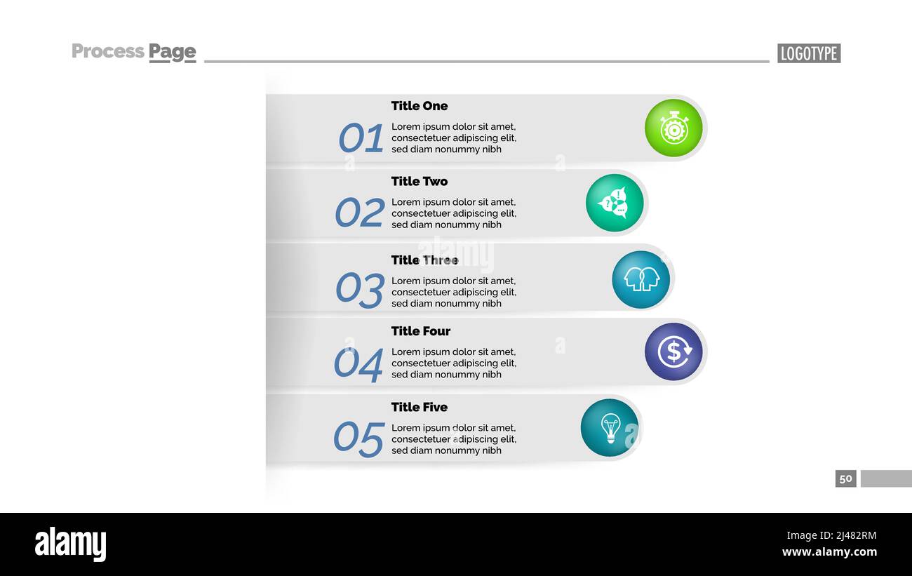 Five steps business approach process chart template. Business data ...