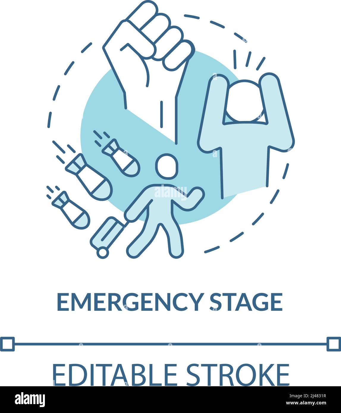 Emergency stage turquoise concept icon Stock Vector Image & Art - Alamy