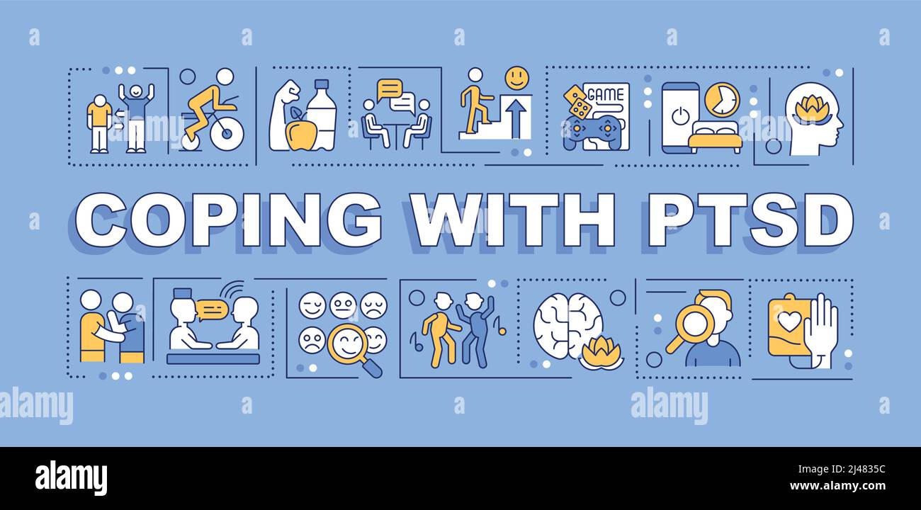 Coping with PTSD word concepts blue banner Stock Vector Image & Art - Alamy