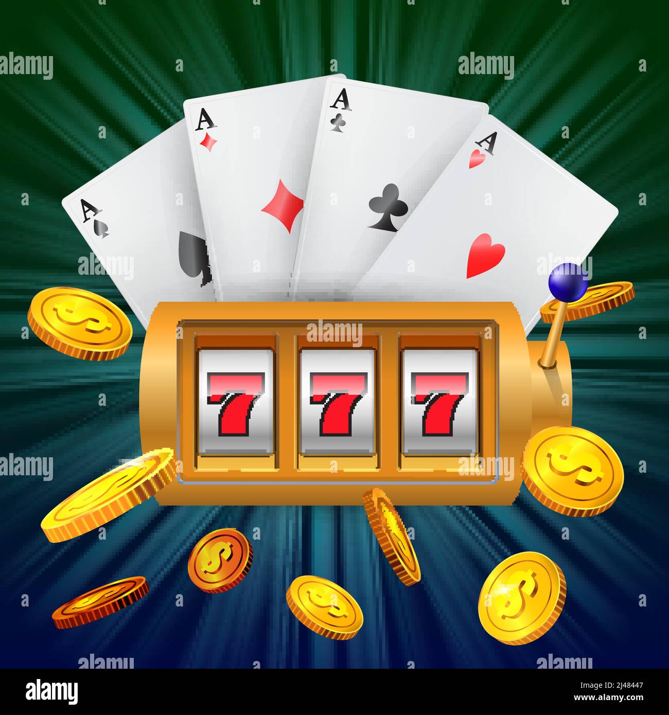 Free Slots banner, online gambling casino games poster with slot