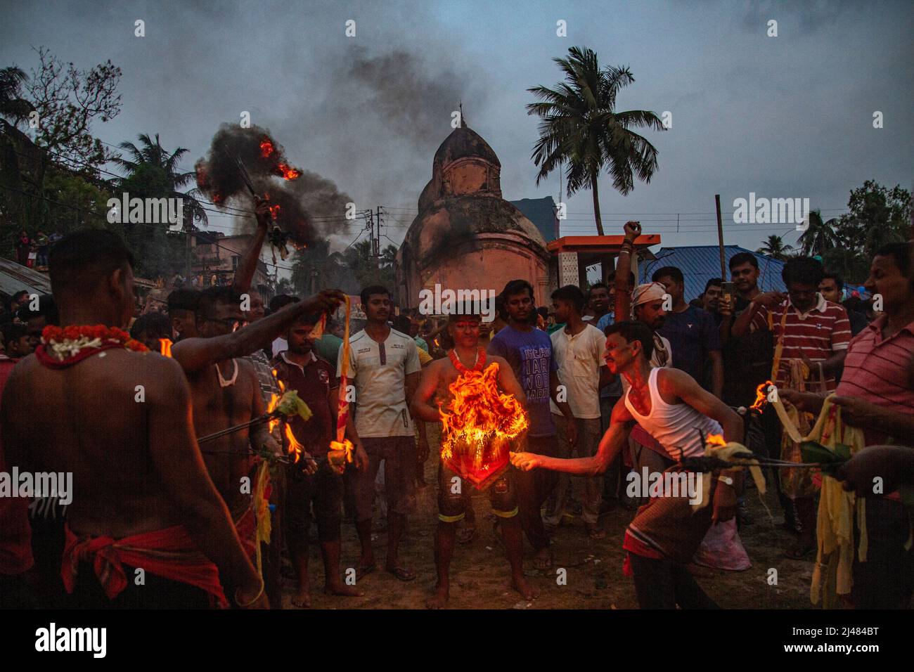 April 12, 2022, South 24 Parganas, West Bengal, India Charak Gajon