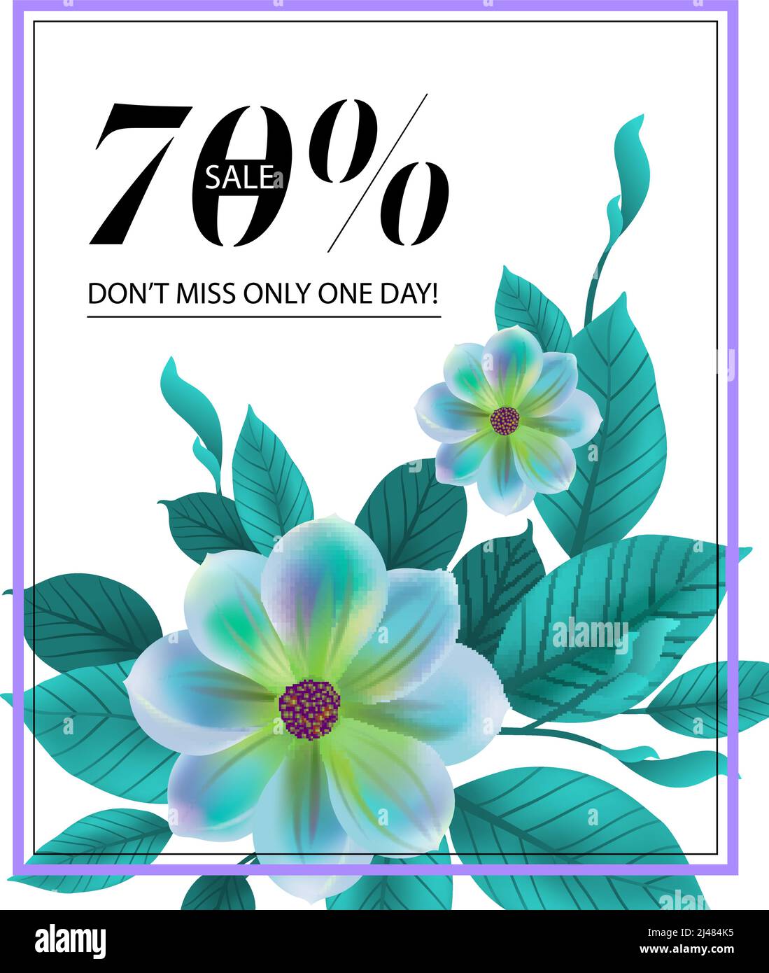 Seventy percent sale, do not miss only one day, flyer design with ...