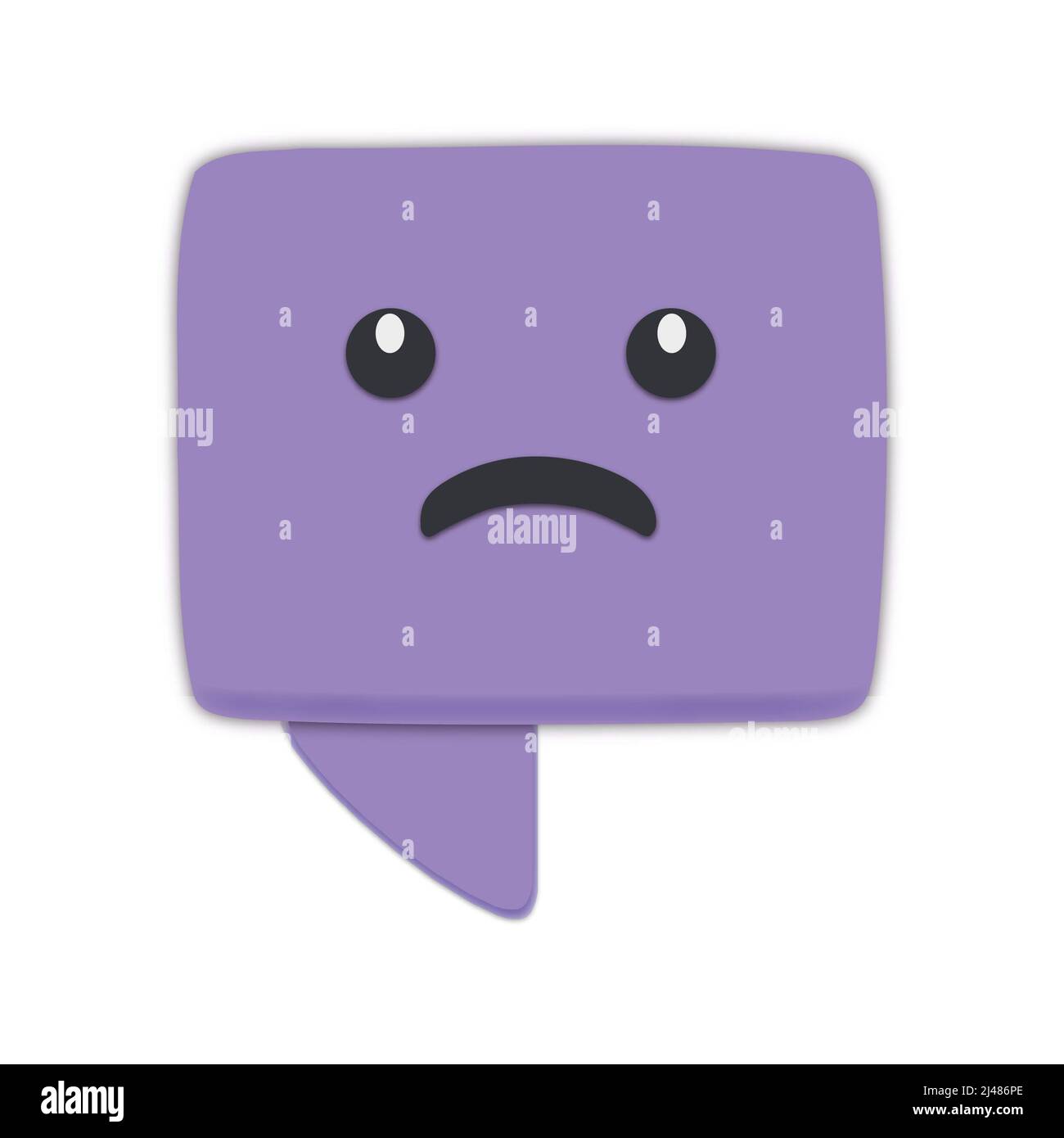 Sad message box character Stock Photo