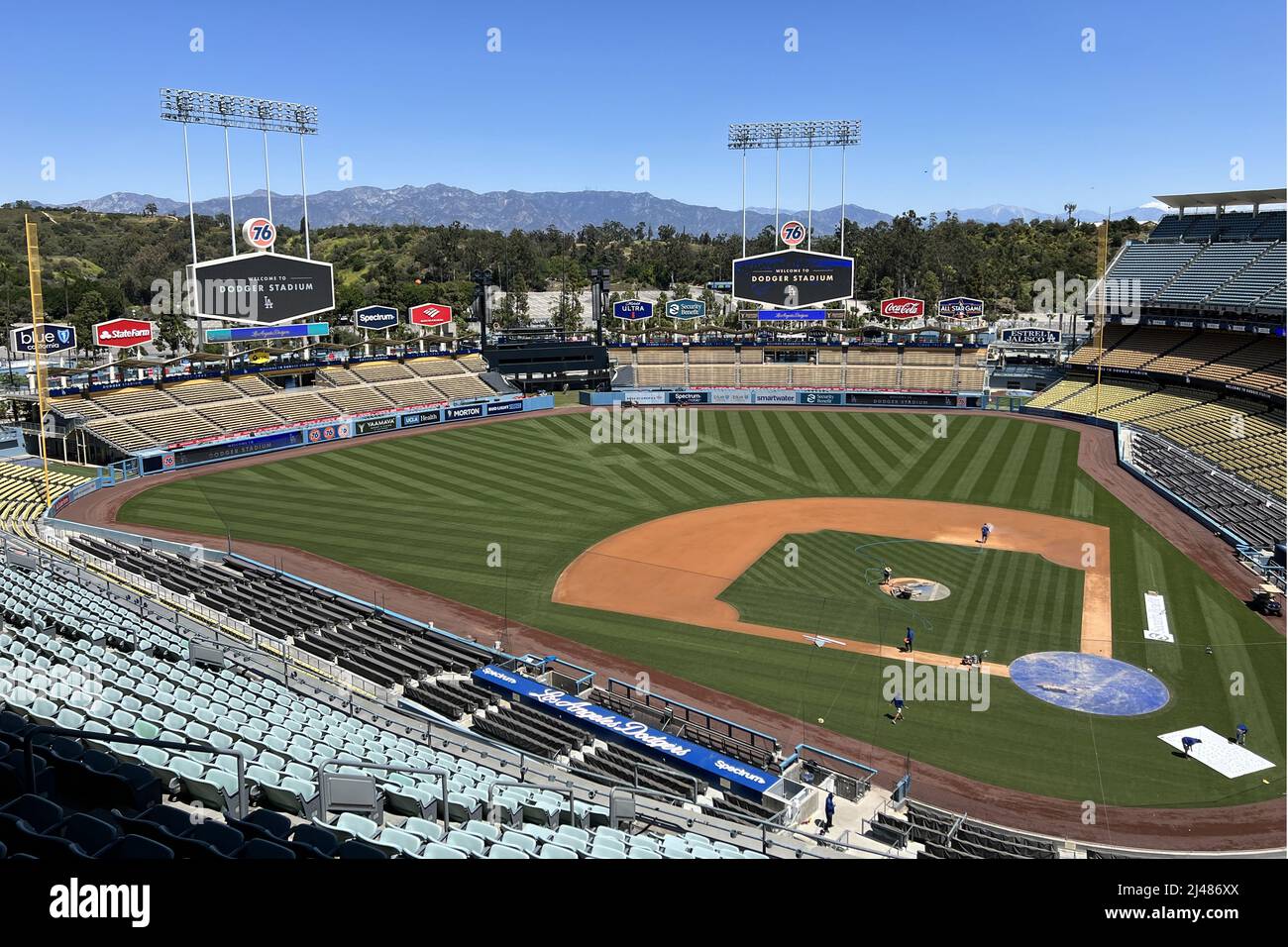 A general view of Dodger Stadium prior to the Los Angeles Dodgers