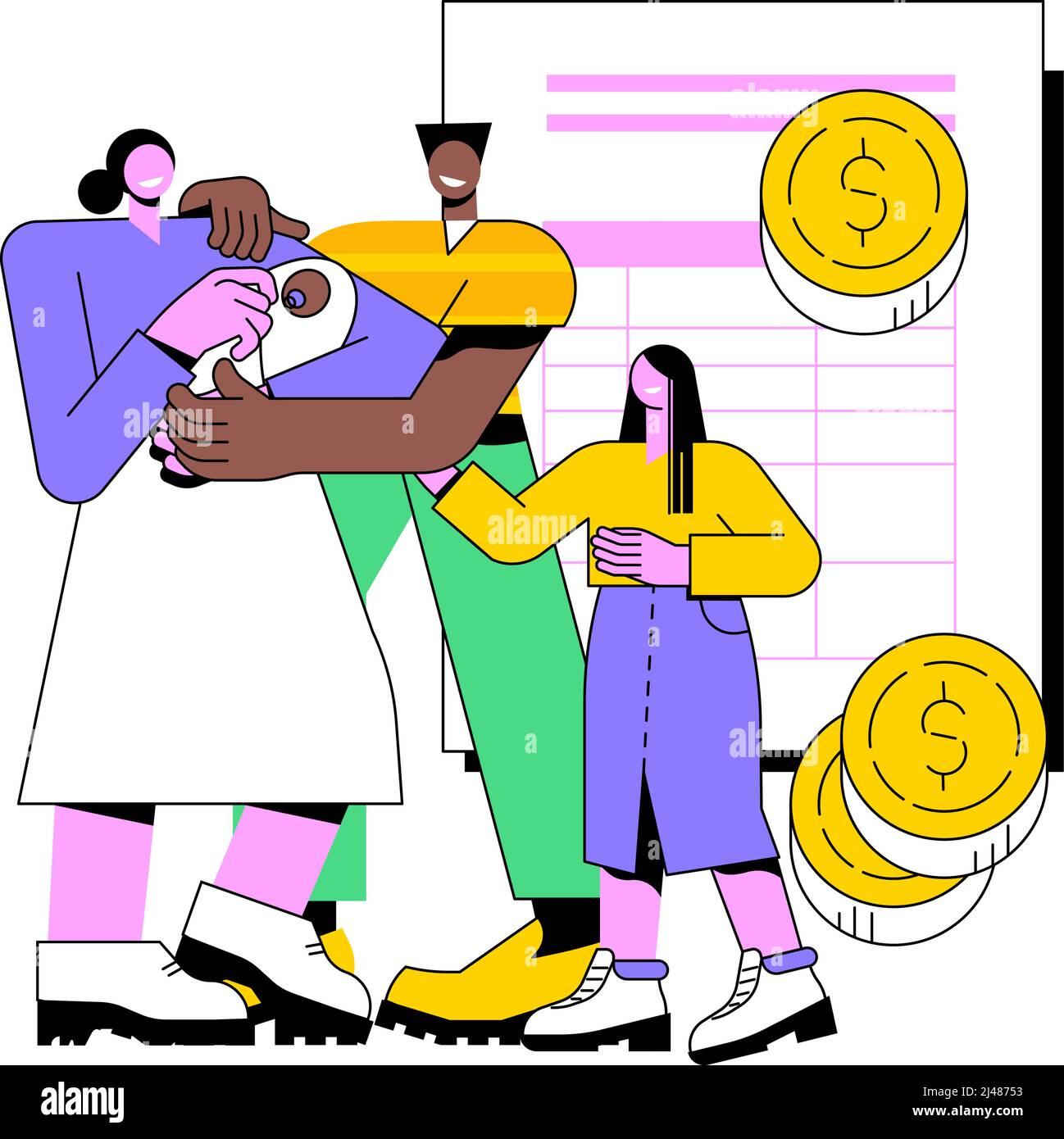 Care tax credit abstract concept vector illustration. Family support