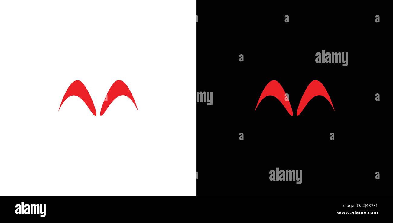 simple and bold M letter initials logo design Stock Vector