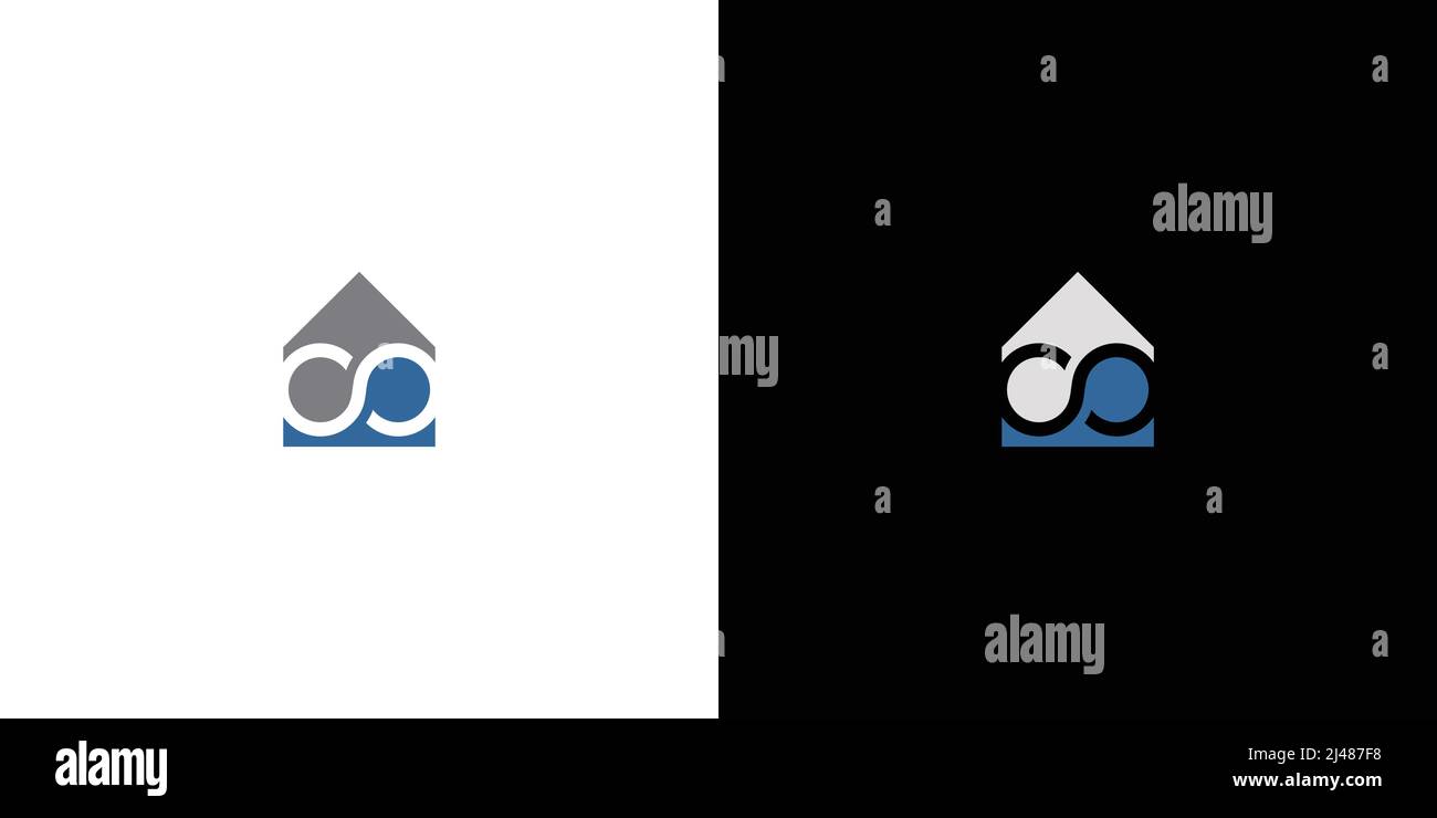 Simple and modern infinity house logo design Stock Vector
