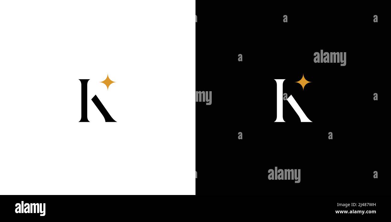 Modern and luxury letter K initials logo design Stock Vector