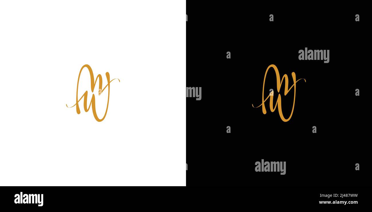 modern and luxury letter MW initials logo design Stock Vector