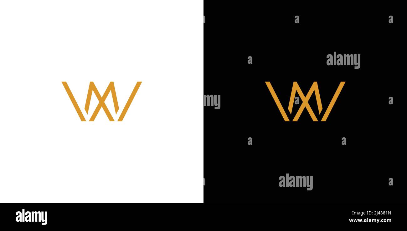 Modern and unique letter MW initials logo design Stock Vector