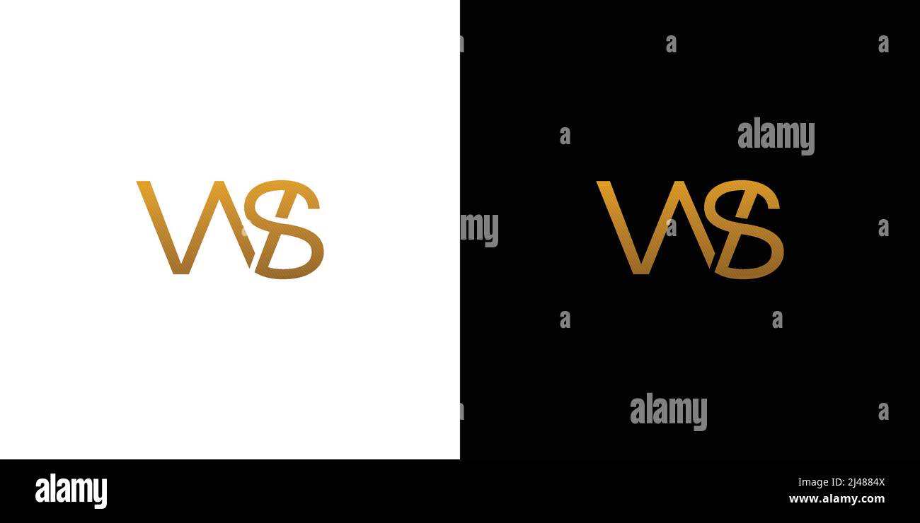 Modern and unique letter WS initials logo design Stock Vector