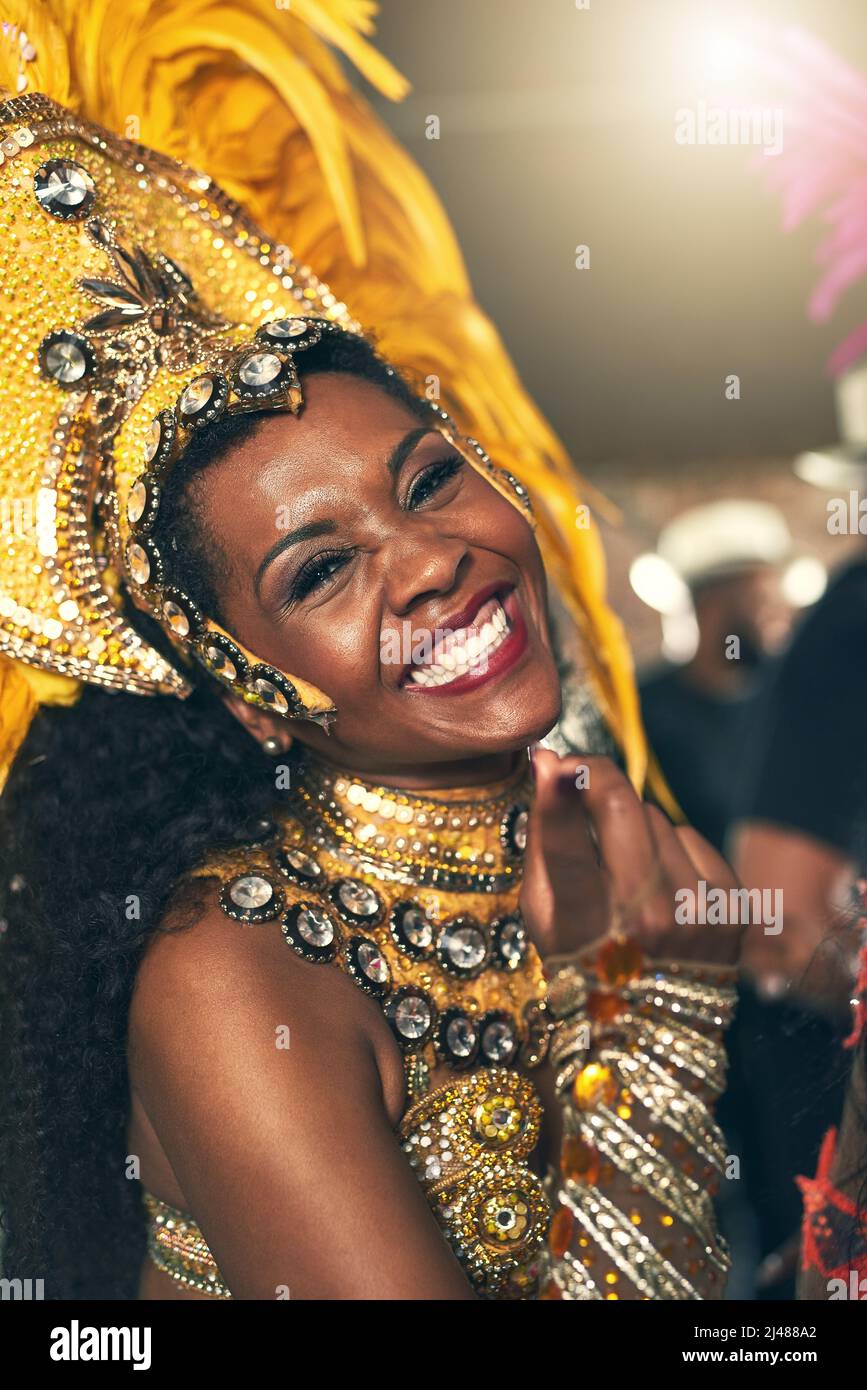 The rhythm comes from within. Cropped portrait of a beautiful samba ...
