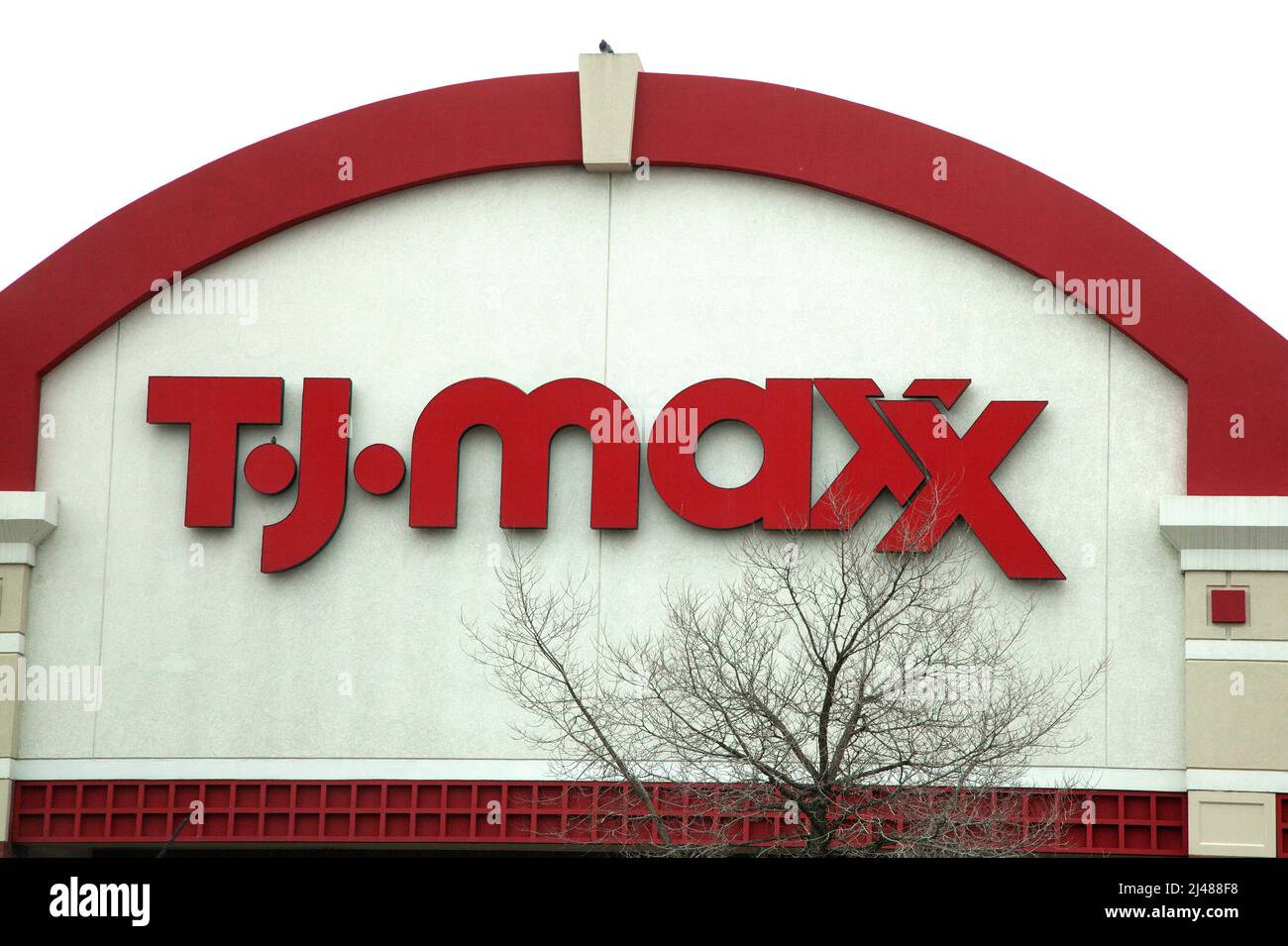 T. J. Maxx selling clothes and home decor at lower prices. St Paul Minnesota MN USA Stock Photo