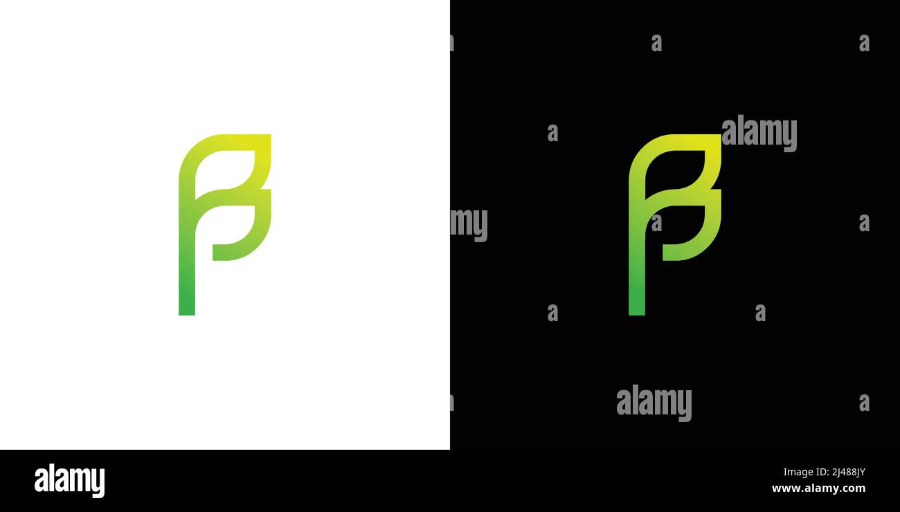 Unique and natural letter B initial leaf logo design Stock Vector