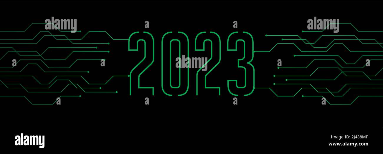 circuit board electronics digital technology banner 2023 blue Stock ...