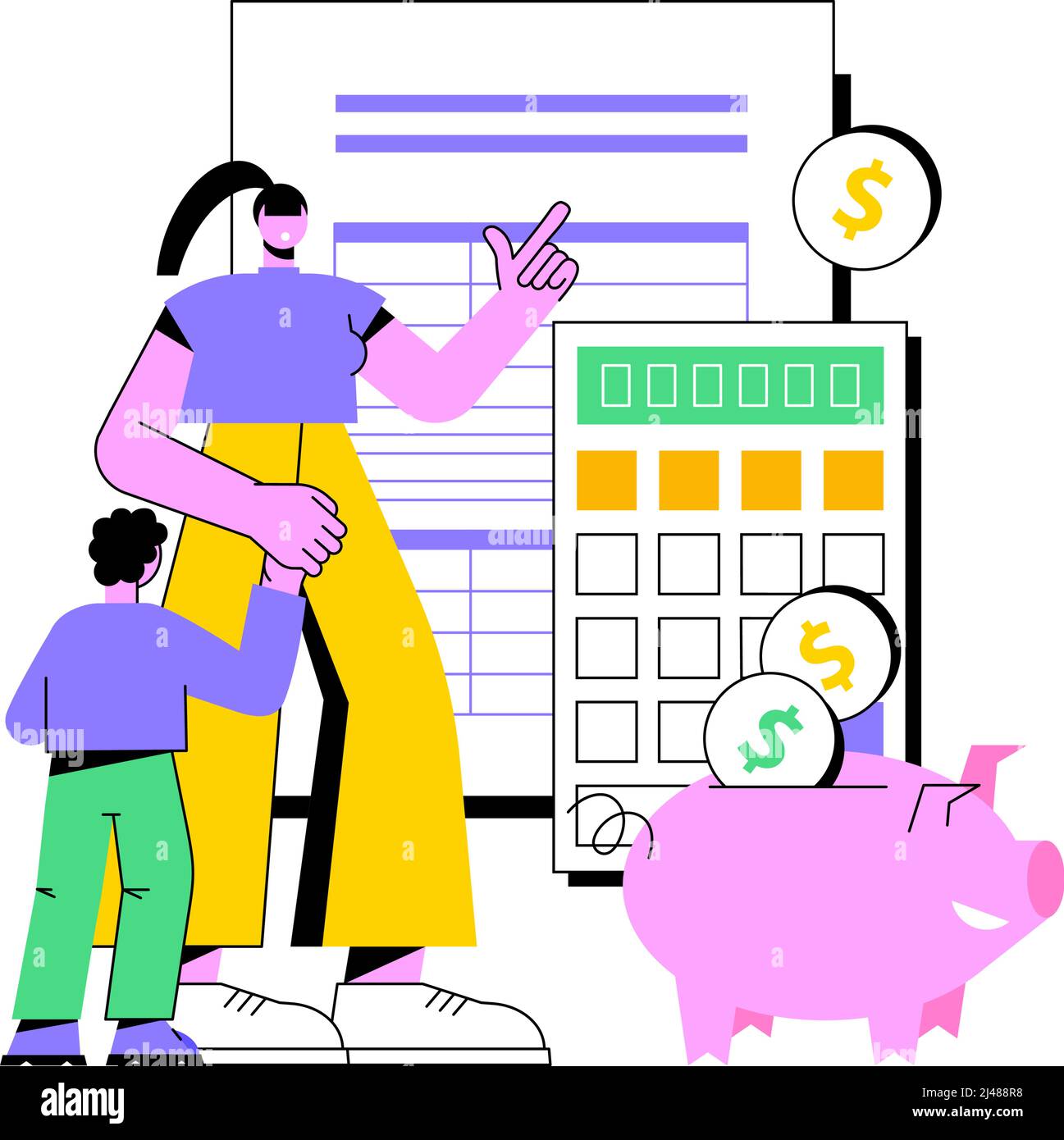 Child care expense deduction abstract concept vector illustration