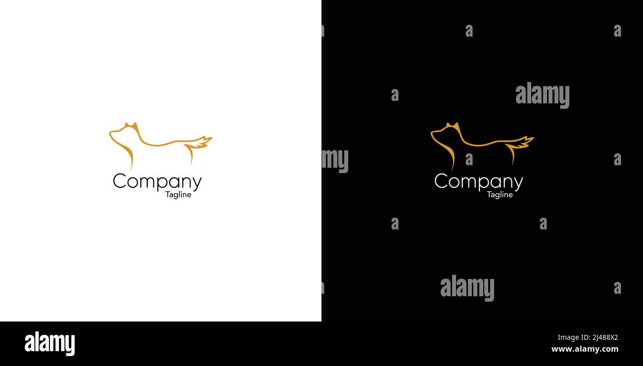 Luxury and modern dog logo design Stock Vector