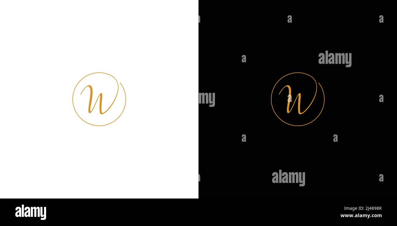 Simple and luxury letter W initials logo design Stock Vector