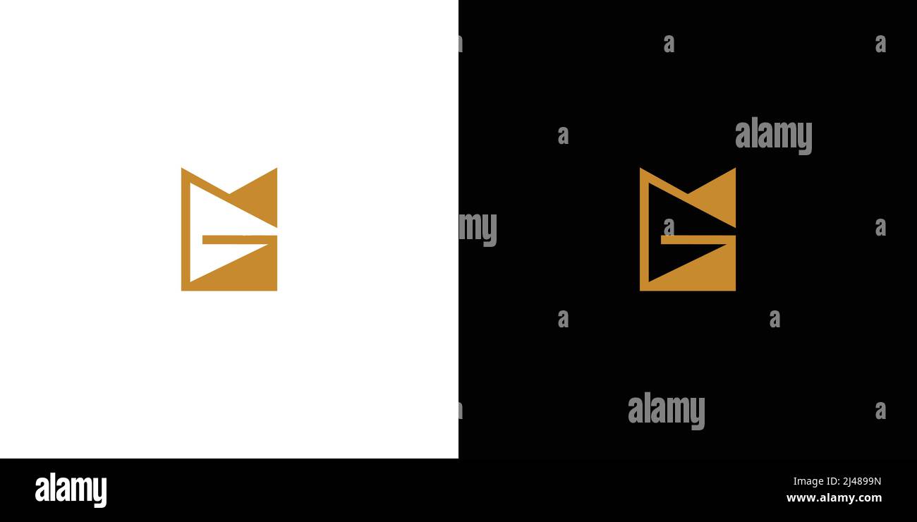 Modern and unique  letter MG initials logo design Stock Vector
