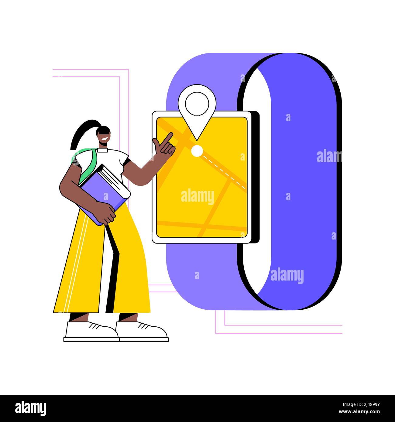 GPS kids tracker watches abstract concept vector illustration. GPS