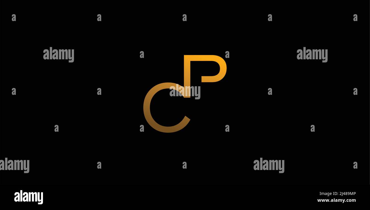 Unique and modern CP initials logo design Stock Vector