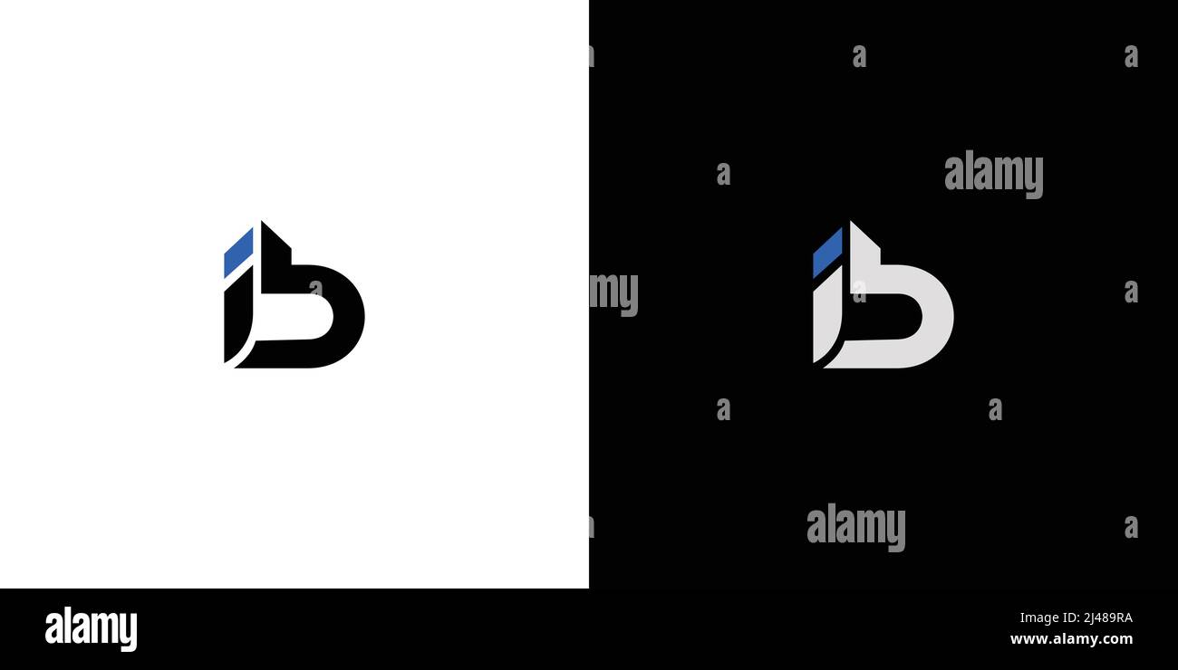 Unique and modern initial letter ib logo design Stock Vector