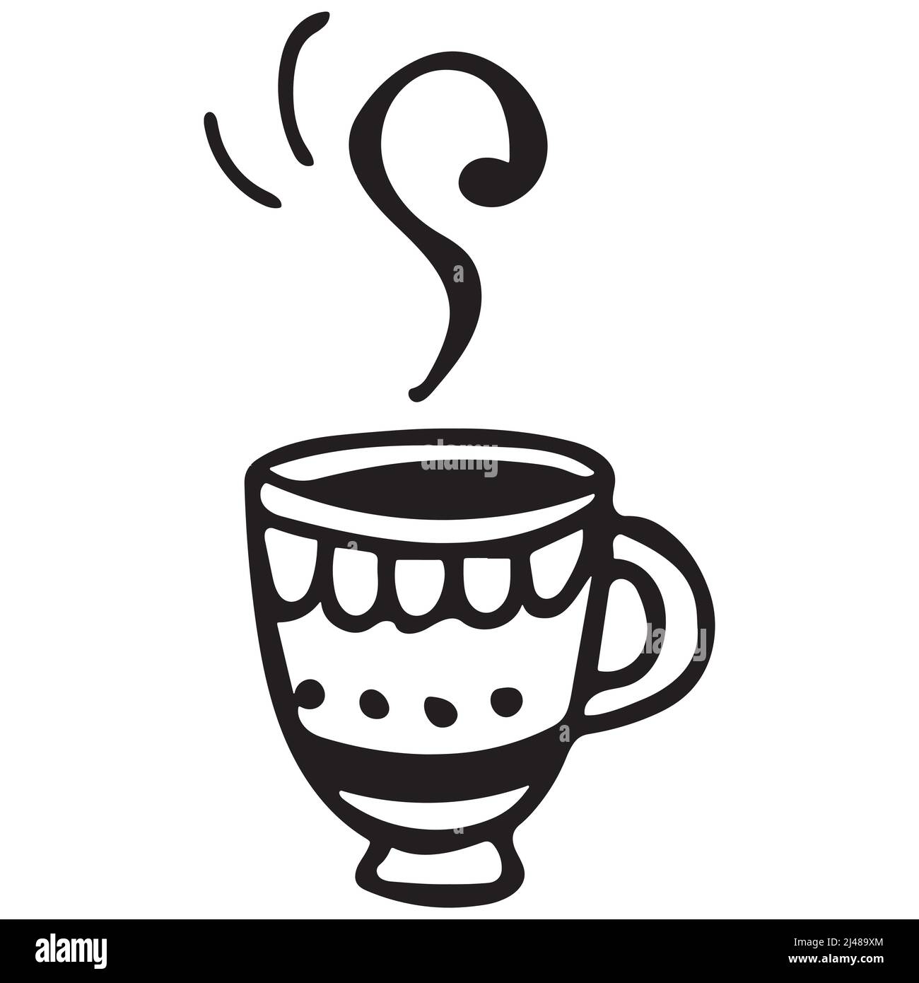 Tea or coffee cup vector doodle hand drawn line illustration Stock ...