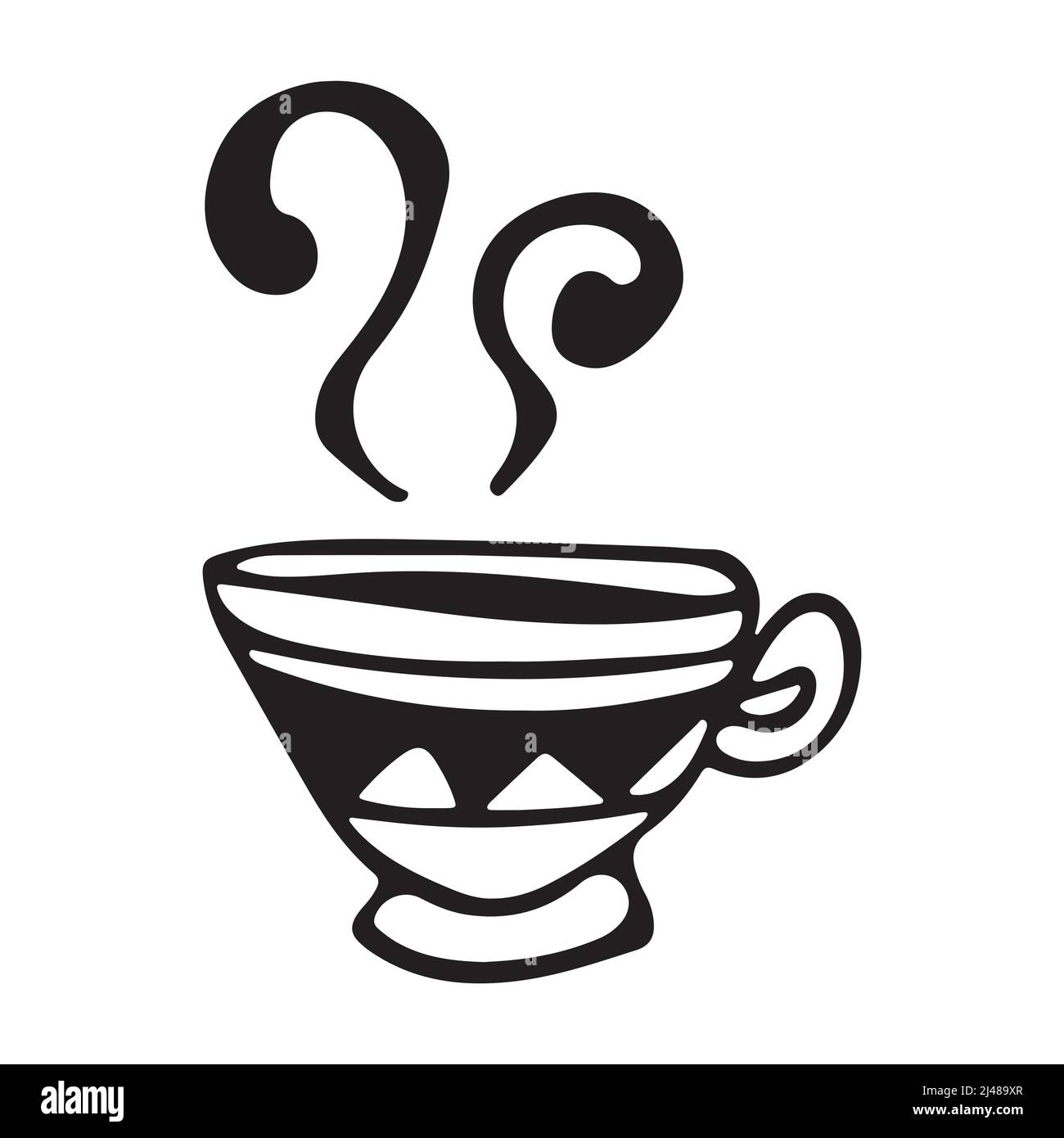 Tea or coffee cup vector doodle hand drawn line illustration Stock ...