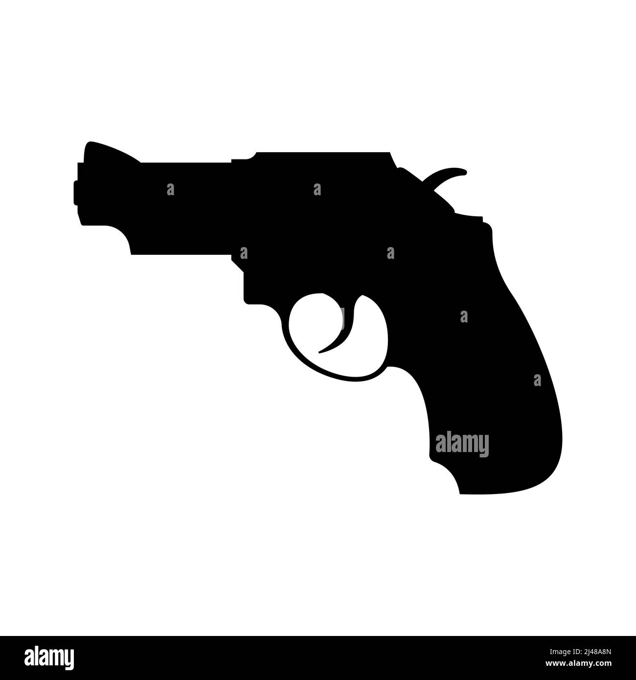 Pistol icon. Handgun icon isolated. Black gun sign. Vector illustration ...