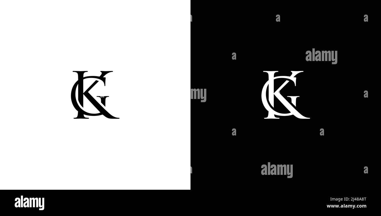 Simpe and unique  letter GK initials logo design Stock Vector