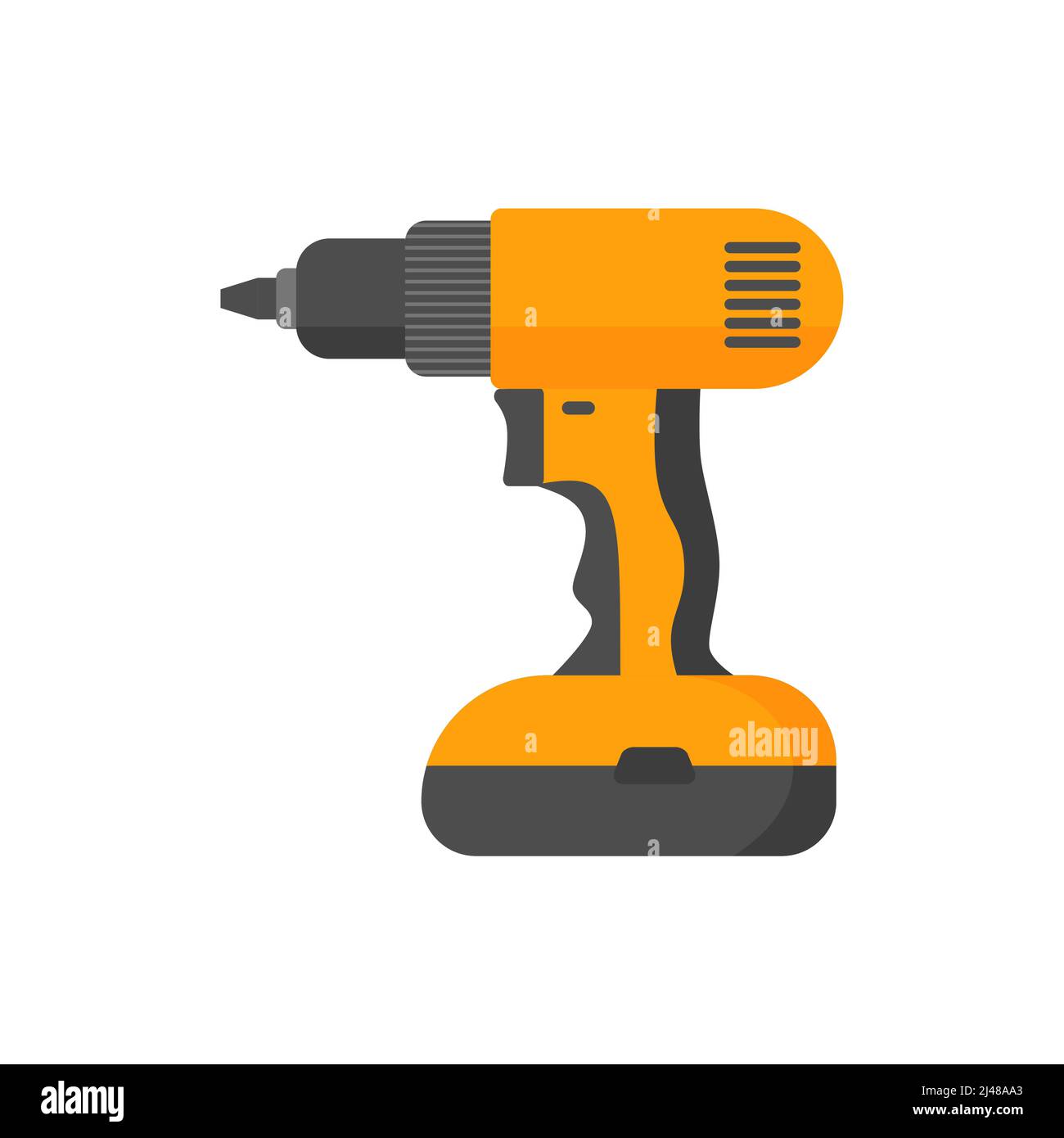 Drill. Working tool Illustration in flat style. Eps 10 Stock Vector
