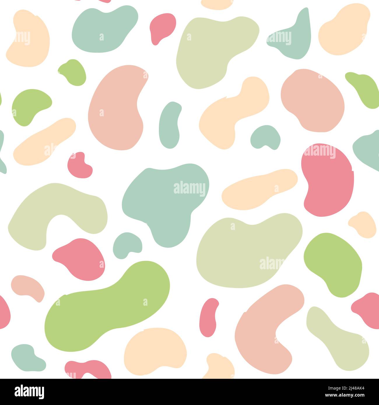 Vector hand drawn seamless pattern in neutral warm colors with various ...