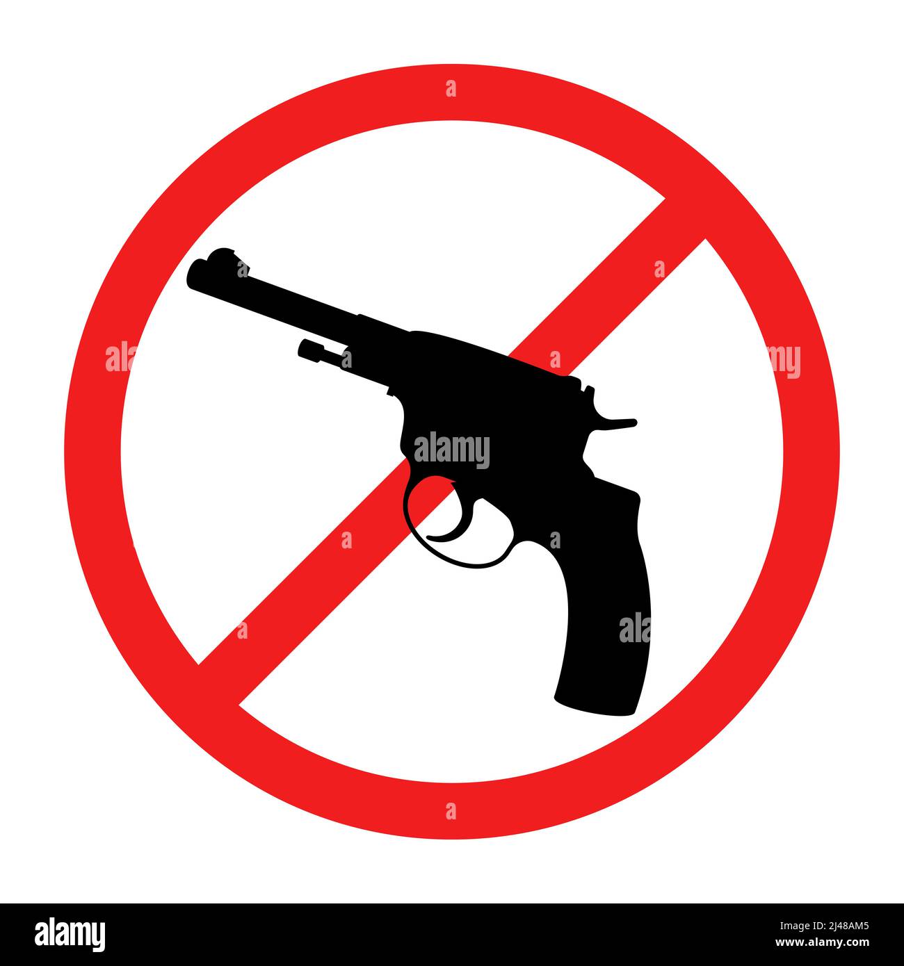 No weapons sign. No guns icon. Red round prohibition sign. Vector ...