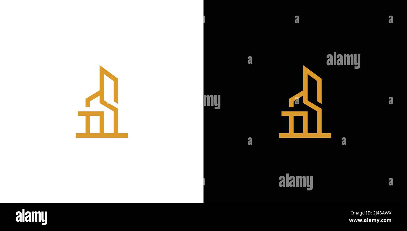 Unique and modern GS initial apartment logo design Stock Vector