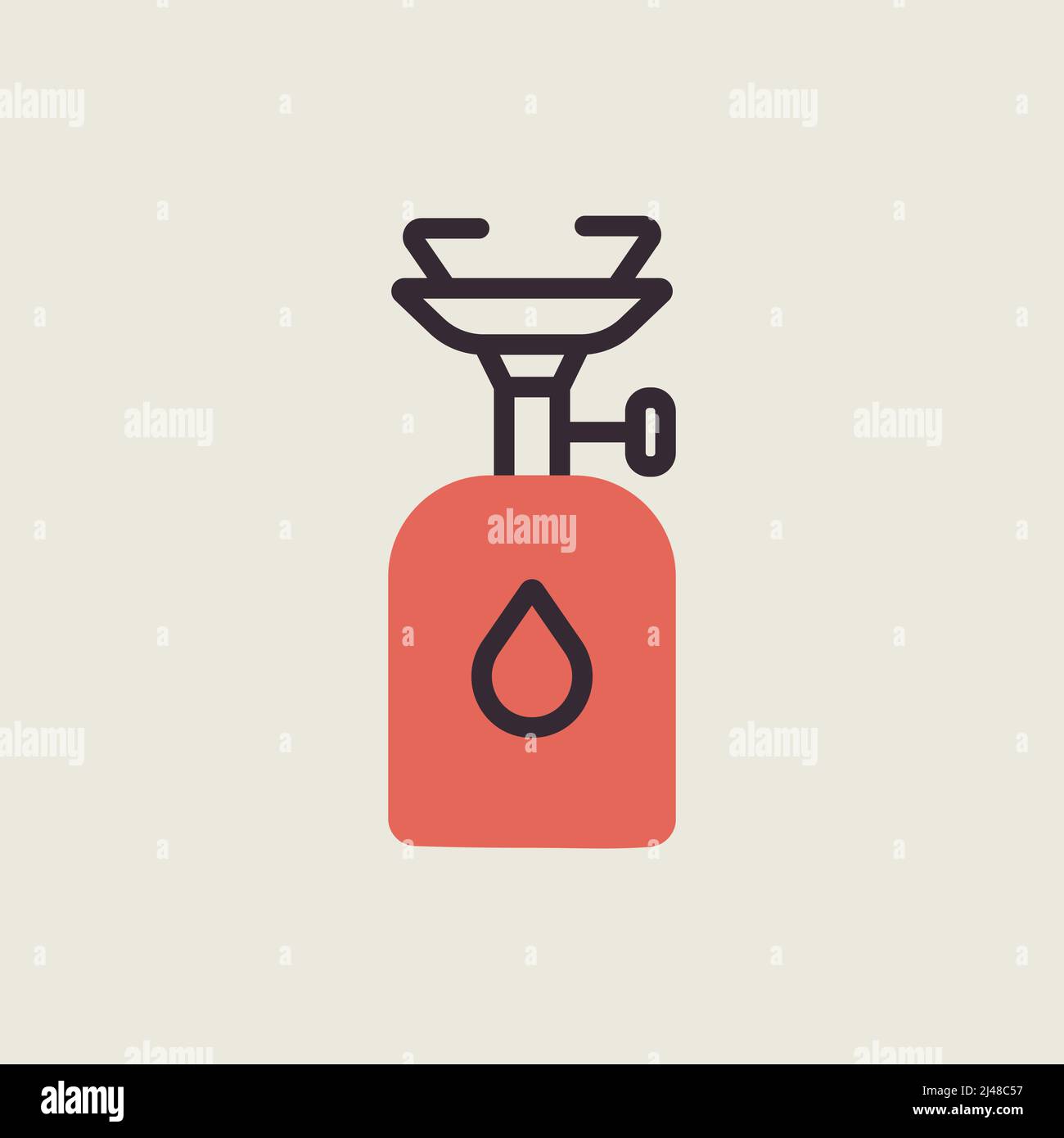 Camping gas stove vector isolated icon. Camping and Hiking sign. Graph symbol for travel and tourism web site and apps design, logo, app, UI Stock Vector