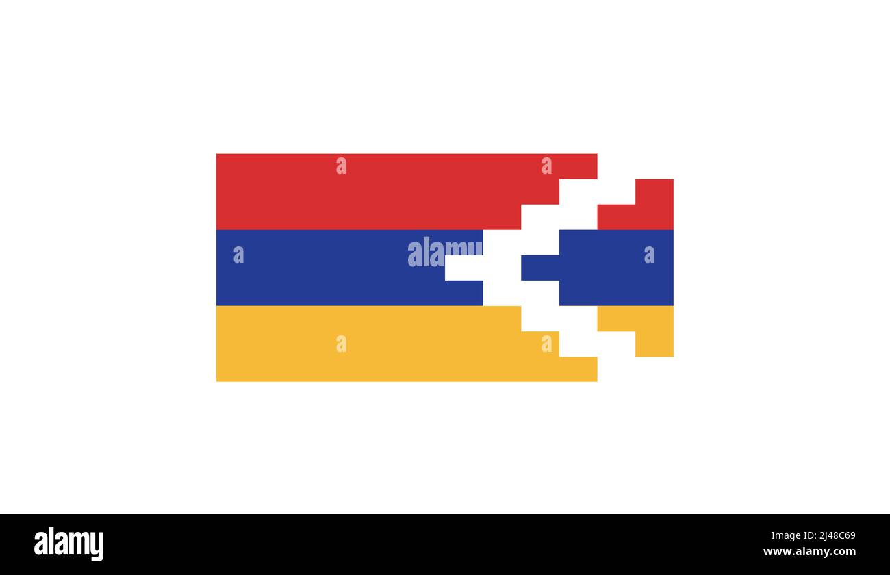 Flag of the Republic of Artsakh, formerly the Nagorno-Karabakh Republic Stock Vector