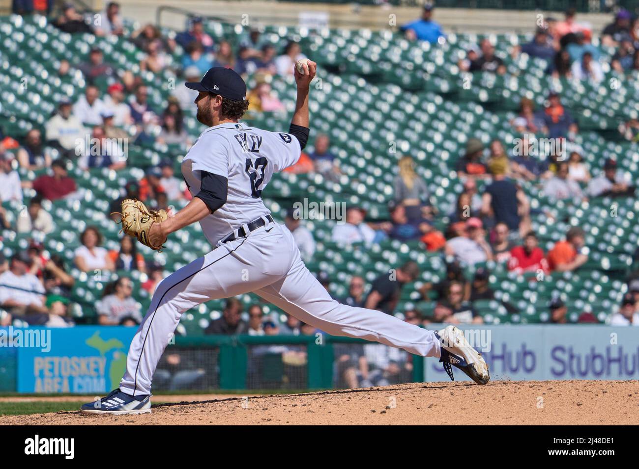 Detroit MI, USA. 12th Apr, 2022. Detroit pitcher Jacob Foley (68
