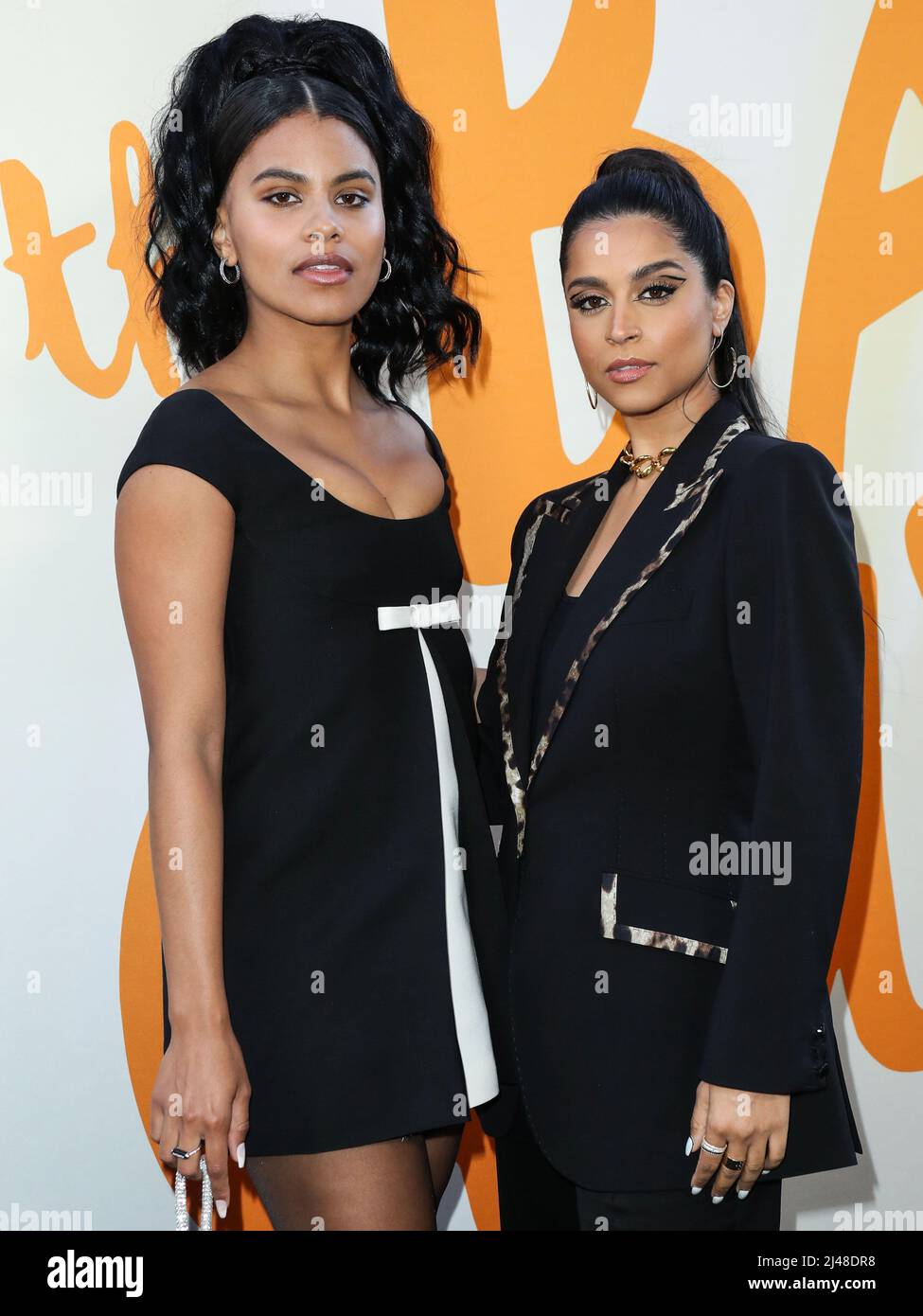Los Angeles, United States. 12th Apr, 2022. LOS ANGELES, CALIFORNIA, USA -  APRIL 12: German-American actress Zazie Beetz and Canadian comedian Lilly  Singh arrive at the Los Angeles Special Screening Of DreamWorks