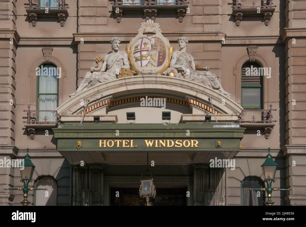 The Windsor Hotel (1880s) on Spring Street, Melbourne Stock Photo